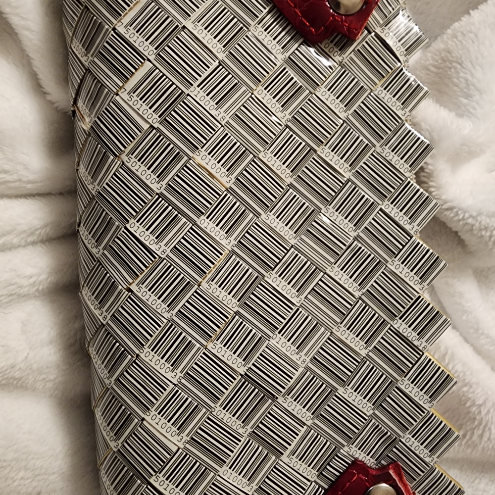 Nahui Ollin Barcode Pattern Candy Wrapper Clutch … - image 3